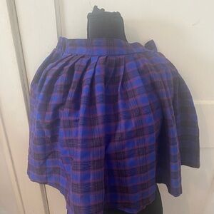 Plaid Blue and Purple Women's Skirt